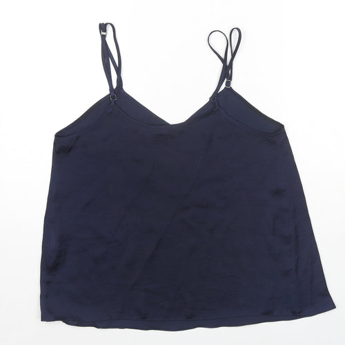 River Island Womens Blue Polyester Camisole Tank Size 10 V-Neck