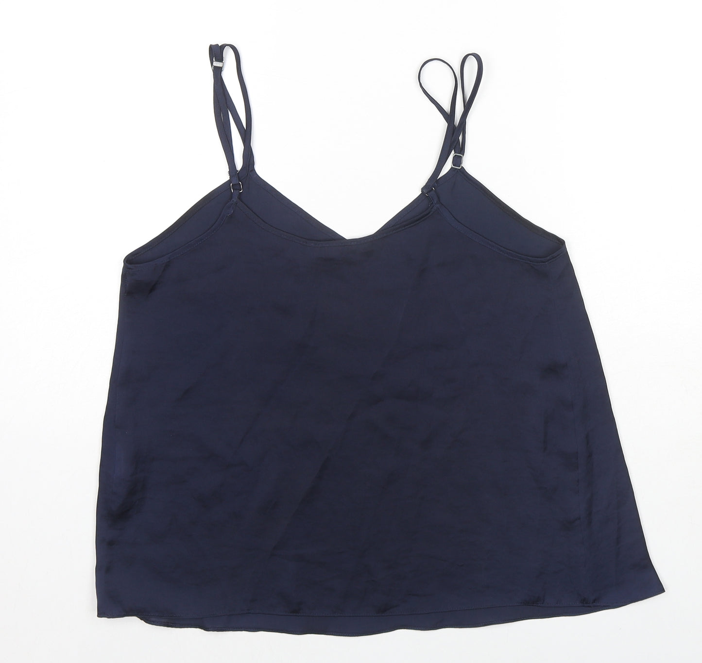 River Island Womens Blue Polyester Camisole Tank Size 10 V-Neck