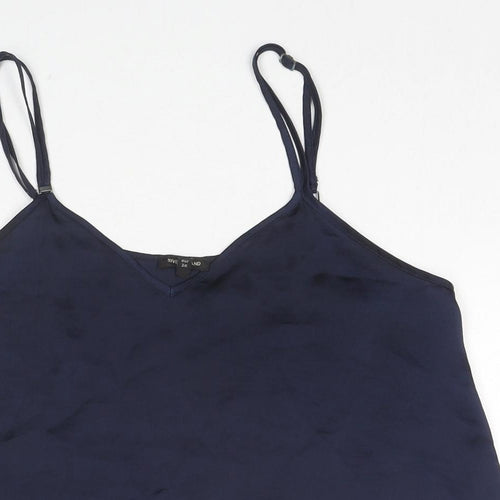 River Island Womens Blue Polyester Camisole Tank Size 10 V-Neck