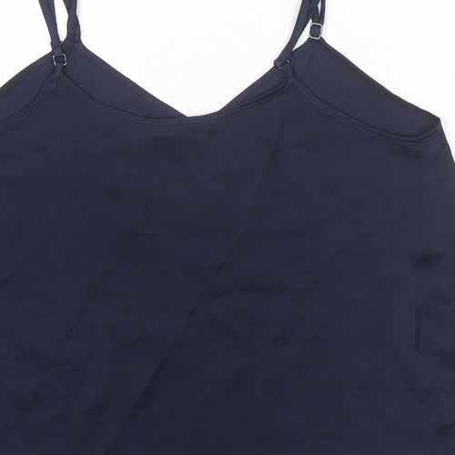 River Island Womens Blue Polyester Camisole Tank Size 10 V-Neck