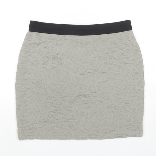 Silence + Noise Womens Green Geometric Viscose Mini Skirt Size M