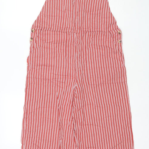Designers Society Womens Red Striped Cotton Jumpsuit One-Piece Size M L21 in Tie