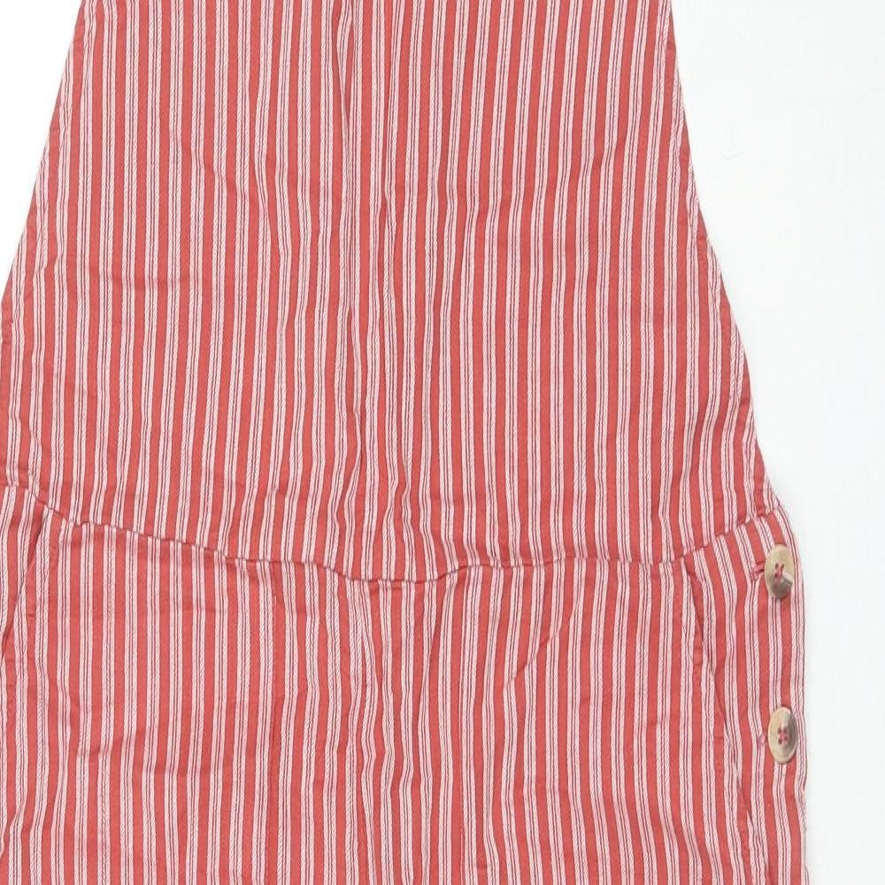 Designers Society Womens Red Striped Cotton Jumpsuit One-Piece Size M L21 in Tie