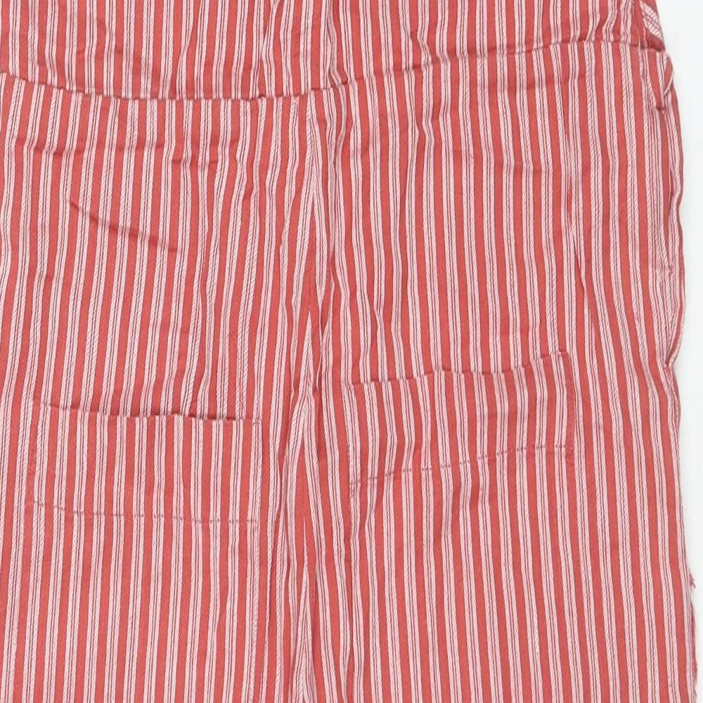Designers Society Womens Red Striped Cotton Jumpsuit One-Piece Size M L21 in Tie