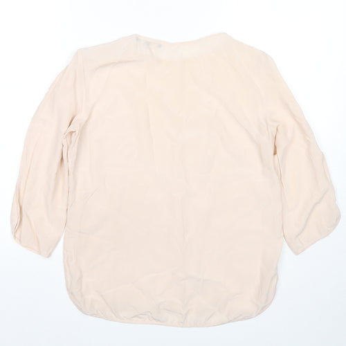 Maje Womens Beige Polyester Basic Blouse Size 8 Round Neck