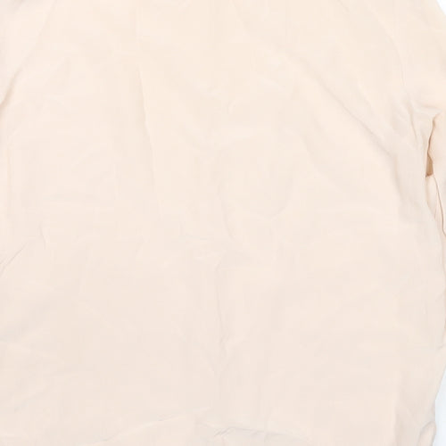 Maje Womens Beige Polyester Basic Blouse Size 8 Round Neck