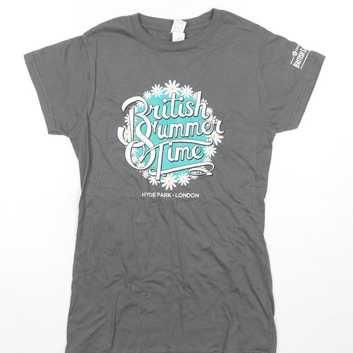 Gildan Womens Grey Cotton Basic T-Shirt Size S Round Neck - British Summer Time Hyde Park London
