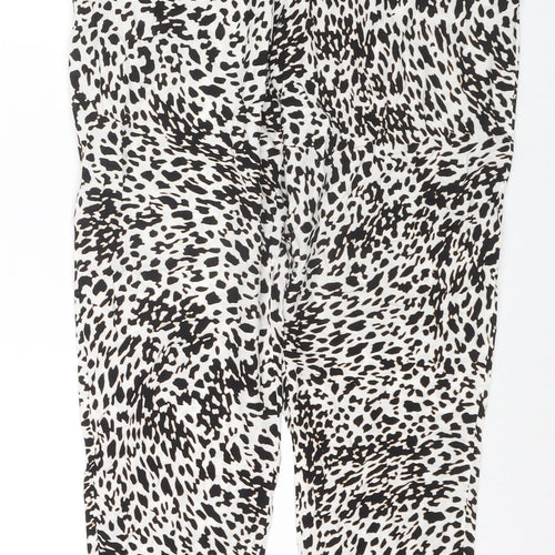 Dorothy Perkins Womens Multicoloured Animal Print Viscose Trousers Size 10 L26 in Regular Drawstring