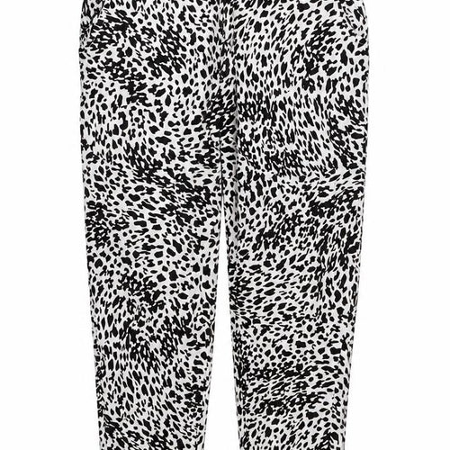 Dorothy Perkins Womens Multicoloured Animal Print Viscose Trousers Size 10 L26 in Regular Drawstring