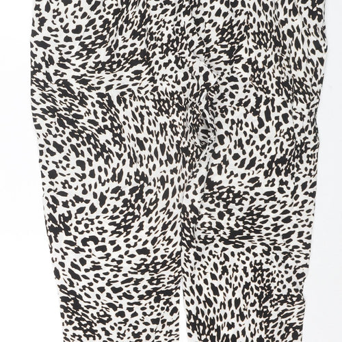 Dorothy Perkins Womens Multicoloured Animal Print Viscose Trousers Size 10 L26 in Regular Drawstring