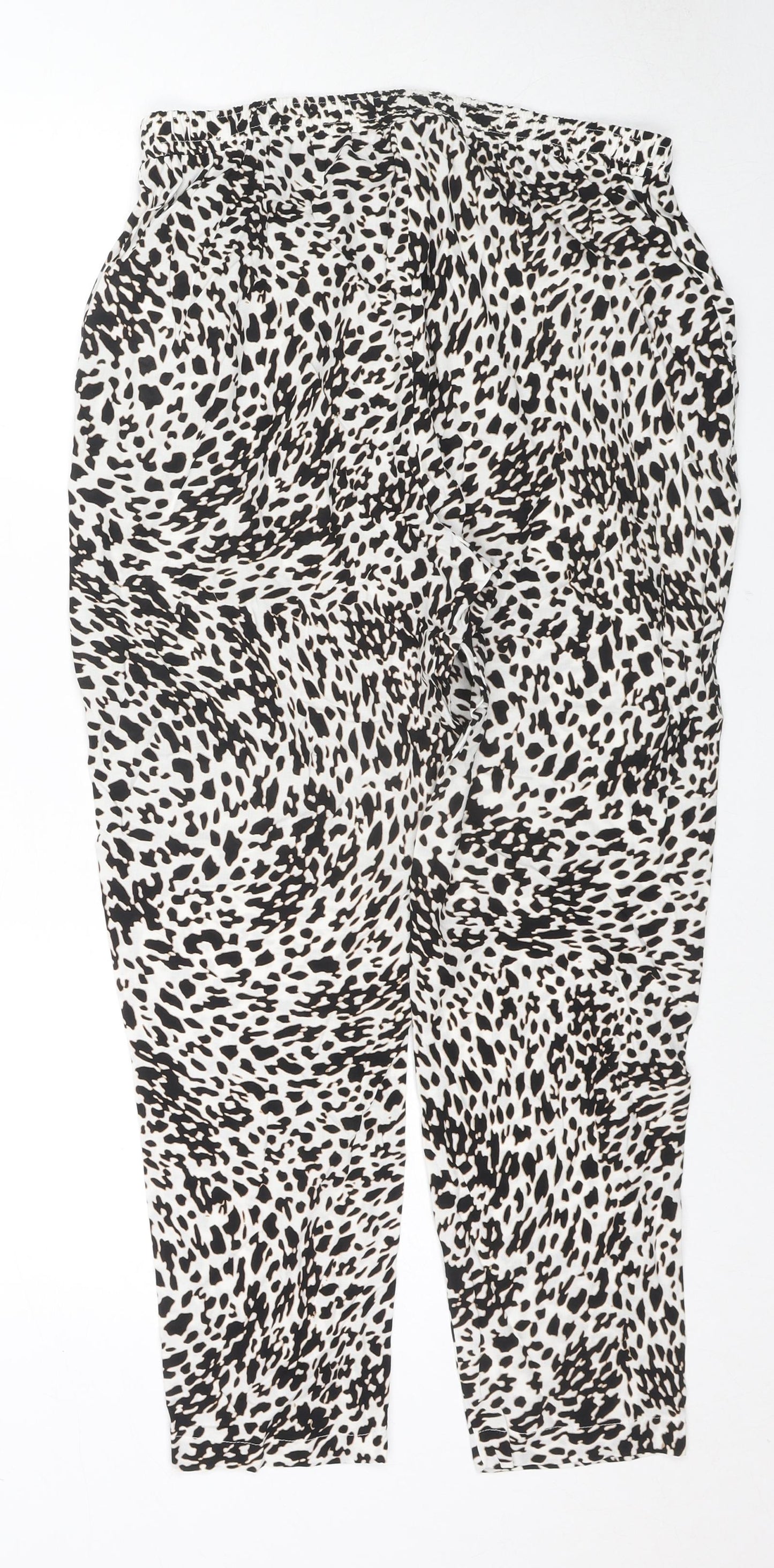 Dorothy Perkins Womens Multicoloured Animal Print Viscose Trousers Size 10 L26 in Regular Drawstring
