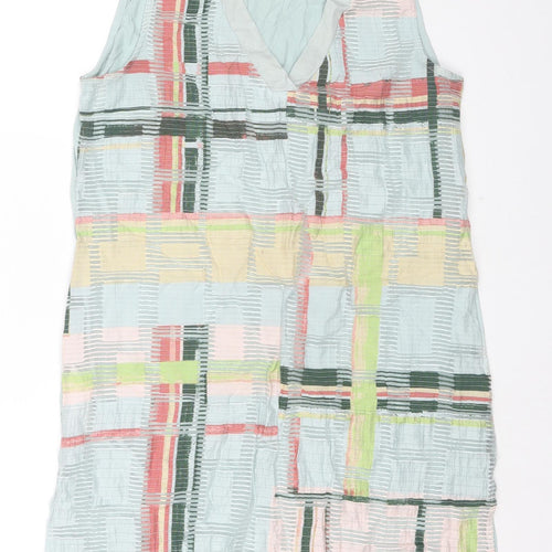 NEXT Womens Multicoloured Geometric Viscose Tunic Blouse Size 10 V-Neck