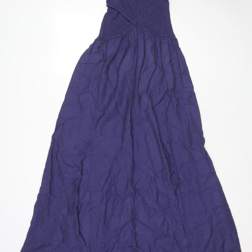Apricot Womens Blue Viscose Maxi Size 14 V-Neck Pullover - Side Slit(s)
