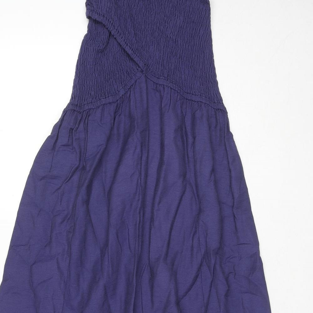 Apricot Womens Blue Viscose Maxi Size 14 V-Neck Pullover - Side Slit(s)