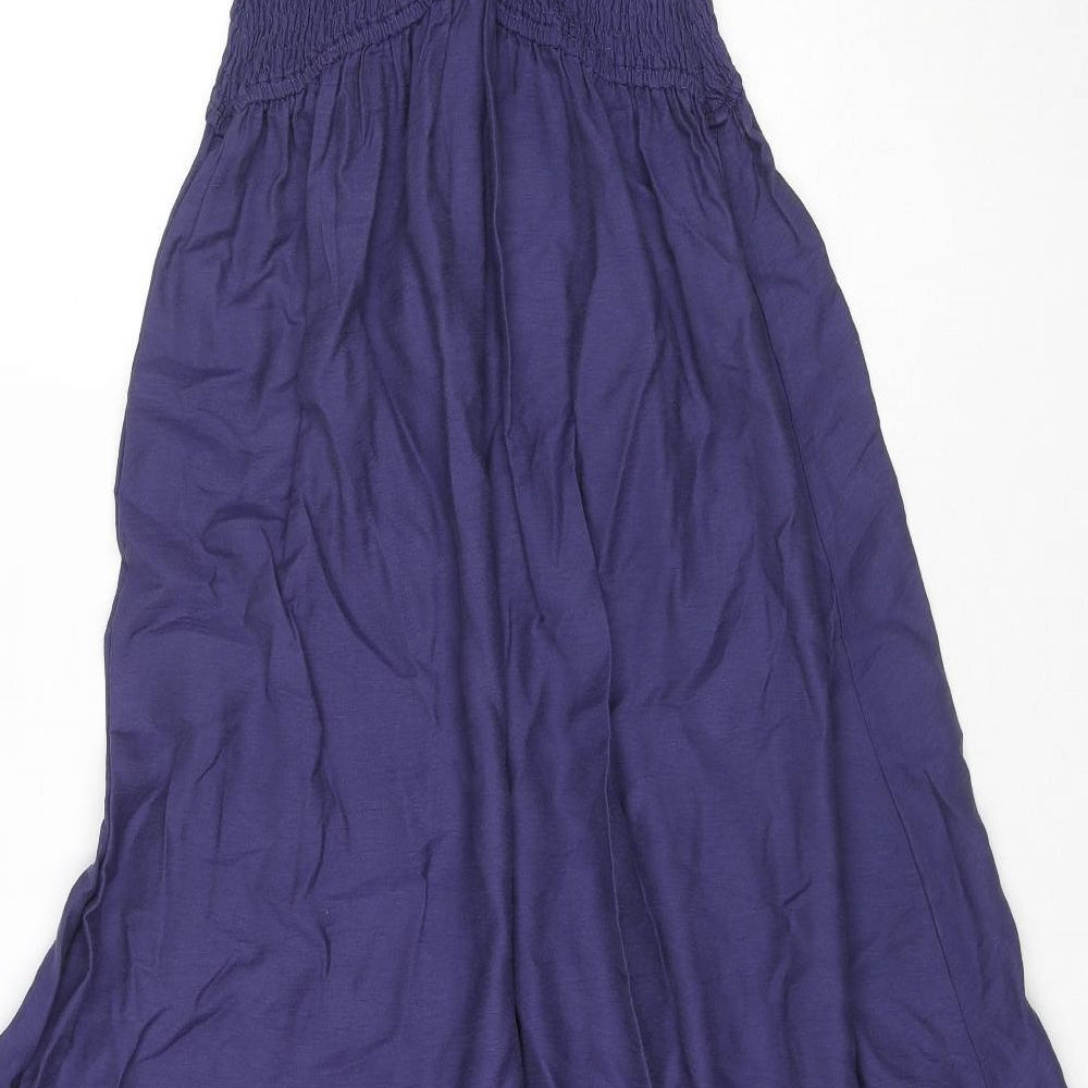 Apricot Womens Blue Viscose Maxi Size 14 V-Neck Pullover - Side Slit(s)