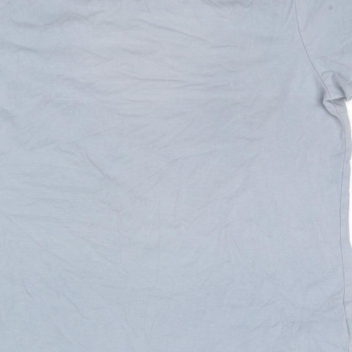 LTS Basic Womens Blue Cotton Basic T-Shirt Size L Round Neck