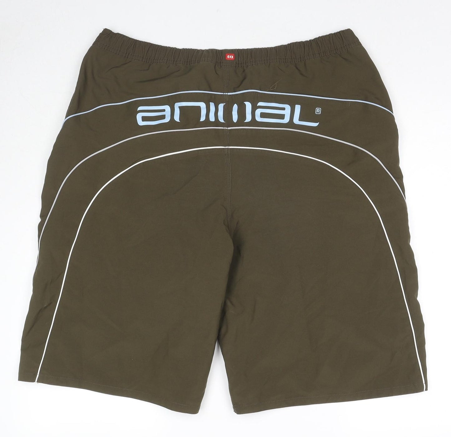 Animal Mens Brown Polyester Athletic Shorts Size 2XL L12 in Regular Drawstring - Swim Shorts Logo
