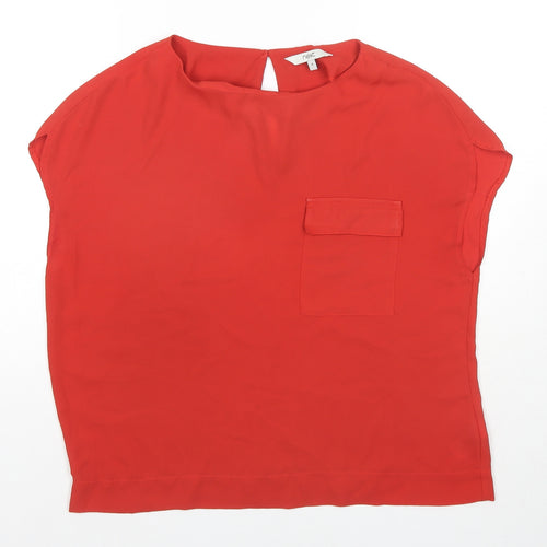 NEXT Womens Red Polyester Basic T-Shirt Size 12 Round Neck