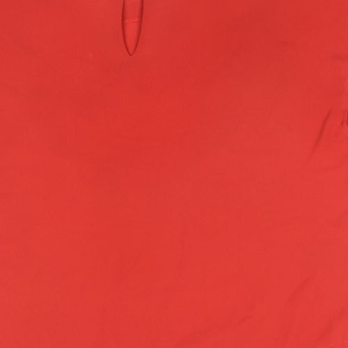 NEXT Womens Red Polyester Basic T-Shirt Size 12 Round Neck