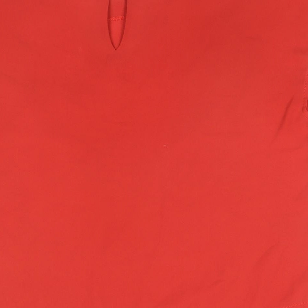 NEXT Womens Red Polyester Basic T-Shirt Size 12 Round Neck