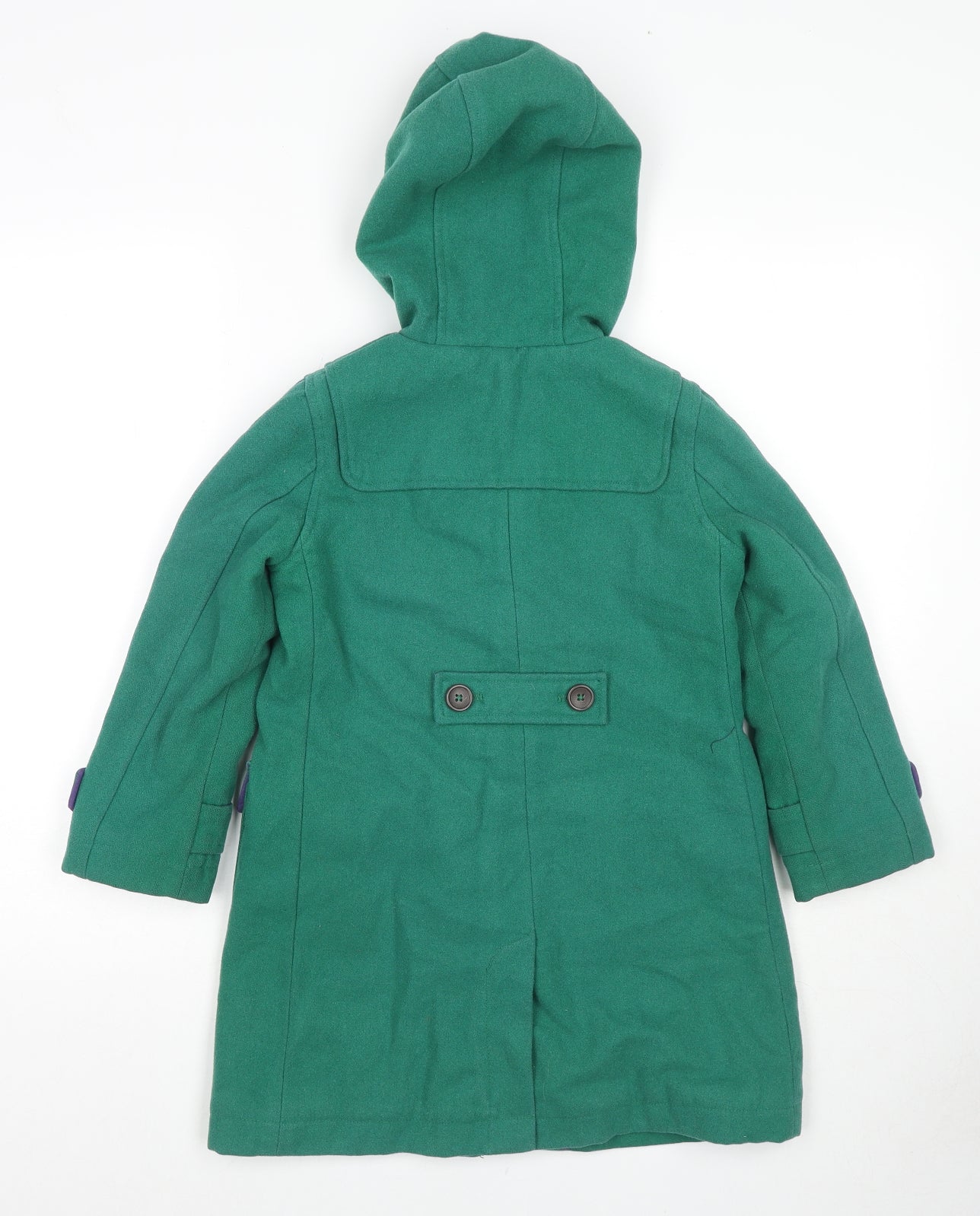 Mini Boden Girls Green Pea Coat Coat Size 6-7 Years Zip