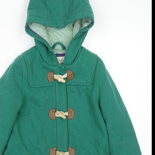 Mini Boden Girls Green Pea Coat Coat Size 6-7 Years Zip