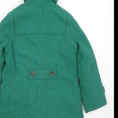 Mini Boden Girls Green Pea Coat Coat Size 6-7 Years Zip