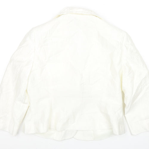 Precis Womens White Jacket Blazer Size 12 Button