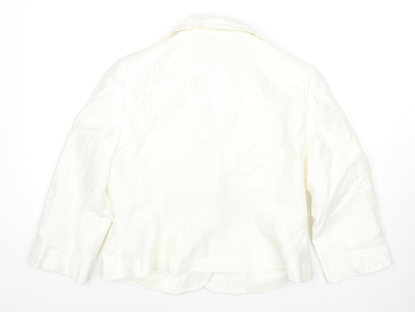 Precis Womens White Jacket Blazer Size 12 Button