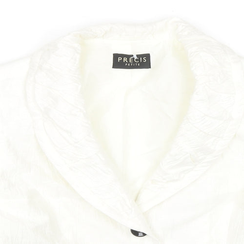 Precis Womens White Jacket Blazer Size 12 Button