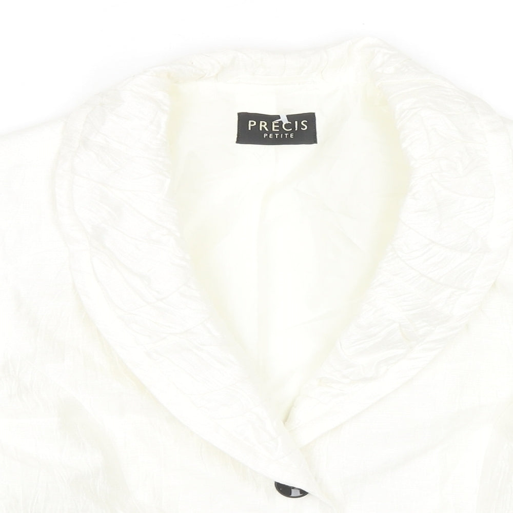 Precis Womens White Jacket Blazer Size 12 Button
