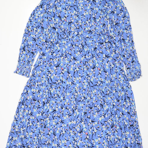 Marks and Spencer Womens Blue Viscose Maxi Size 10 Round Neck Pullover