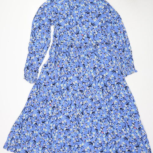 Marks and Spencer Womens Blue Viscose Maxi Size 10 Round Neck Pullover