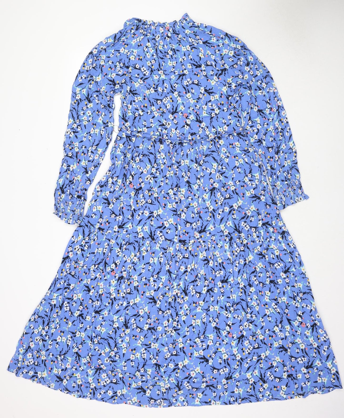 Marks and Spencer Womens Blue Viscose Maxi Size 10 Round Neck Pullover