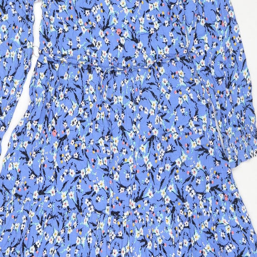 Marks and Spencer Womens Blue Viscose Maxi Size 10 Round Neck Pullover