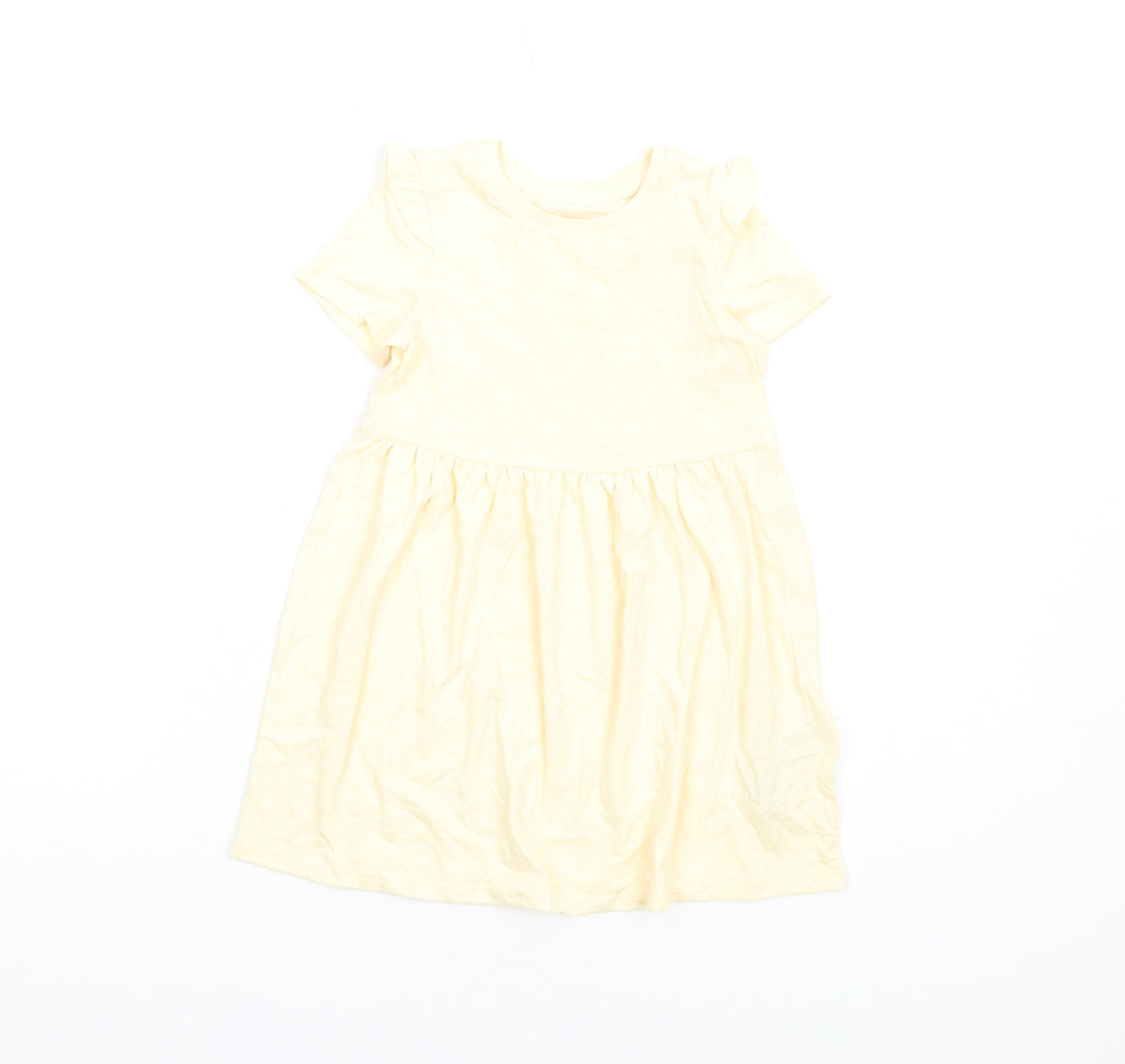 Marks and Spencer Girls Yellow Polyester Fit & Flare Size 2-3 Years Round Neck Pullover