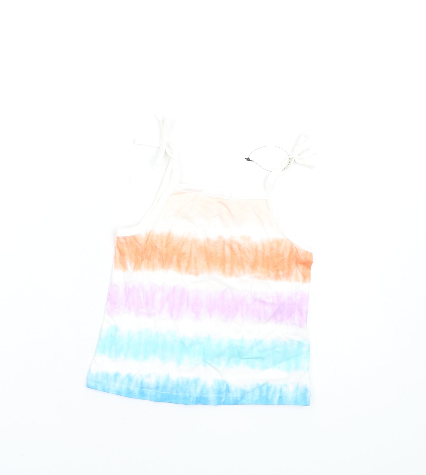 Marks and Spencer Girls Multicoloured Geometric Cotton Basic Tank Size 2-3 Years Square Neck Pullover