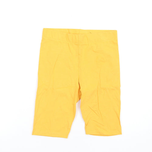 Marks and Spencer Girls Orange Cotton Biker Shorts Size 13-14 Years L11 in Regular