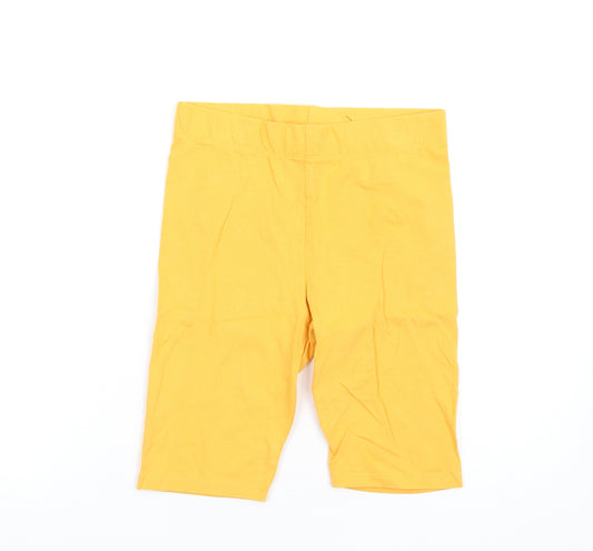 Marks and Spencer Girls Orange Cotton Biker Shorts Size 13-14 Years L11 in Regular