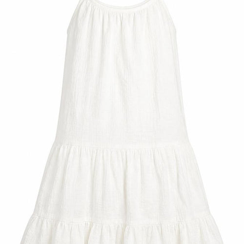 Marks and Spencer Girls White Cotton Trapeze & Swing Size 8-9 Years Round Neck Pullover