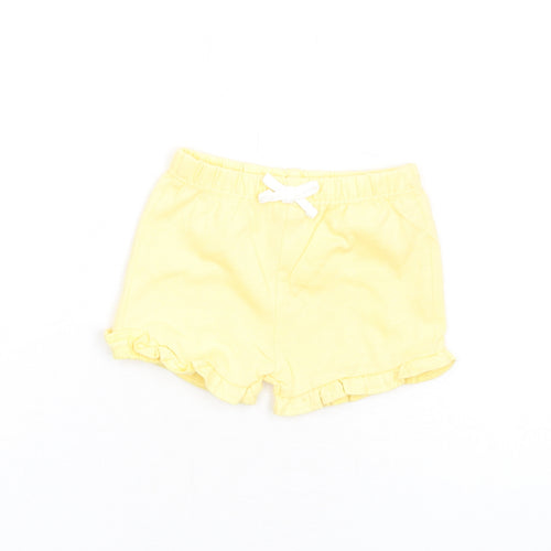 Marks and Spencer Girls Yellow Cotton Shorts Outfit/Set Size 0-3 Months Pullover