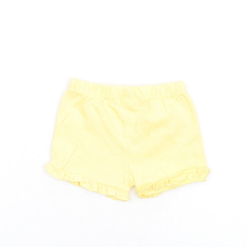 Marks and Spencer Girls Yellow Cotton Shorts Outfit/Set Size 0-3 Months Pullover