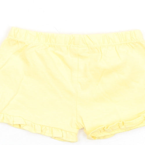 Marks and Spencer Girls Yellow Cotton Shorts Outfit/Set Size 0-3 Months Pullover