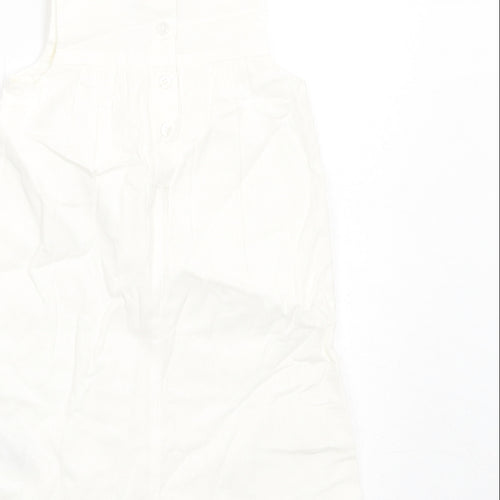 Marks and Spencer Girls White Cotton Romper One-Piece Size 12-18 Months Button