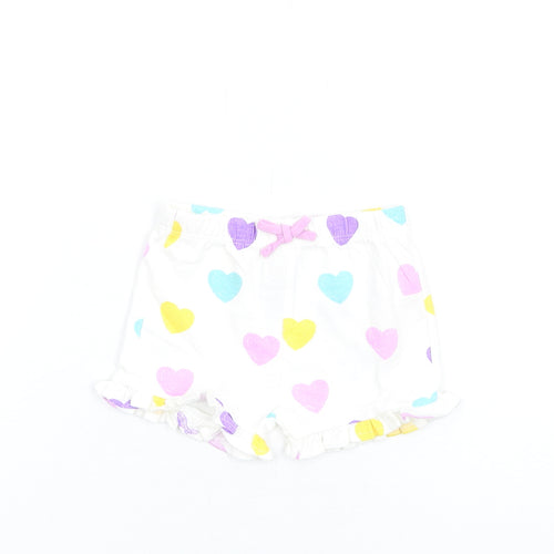 Marks and Spencer Girls Multicoloured Geometric Cotton Shorts Outfit/Set Size 3-6 Months Pullover - Heart