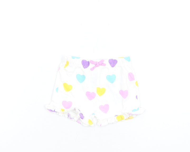 Marks and Spencer Girls Multicoloured Geometric Cotton Shorts Outfit/Set Size 3-6 Months Pullover - Heart