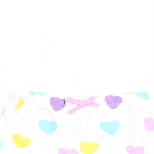 Marks and Spencer Girls Multicoloured Geometric Cotton Shorts Outfit/Set Size 3-6 Months Pullover - Heart