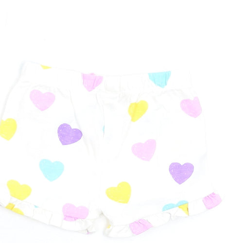Marks and Spencer Girls Multicoloured Geometric Cotton Shorts Outfit/Set Size 3-6 Months Pullover - Heart