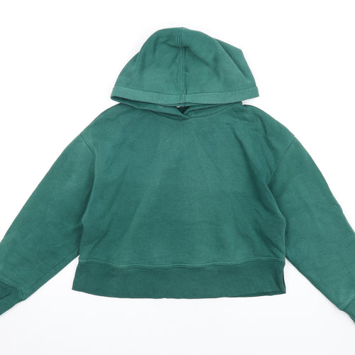 Zara Womens Green Cotton Pullover Hoodie Size S Pullover
