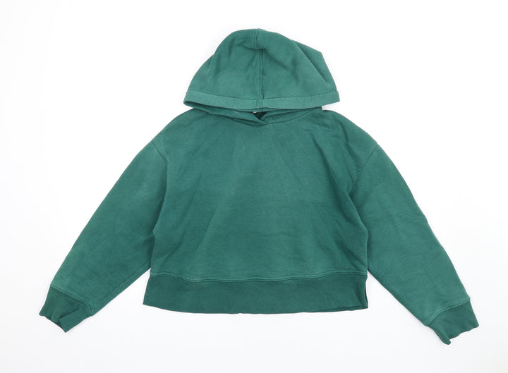 Zara Womens Green Cotton Pullover Hoodie Size S Pullover